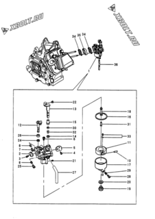  Двигатель Yanmar EGY20M-N, узел -  Карбюратор 