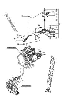  Двигатель Yanmar EGY17M-N, узел -  Регулятор оборотов и прибор управления 