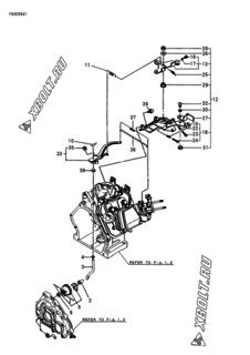  Двигатель Yanmar GA180RDEGS, узел -  Регулятор оборотов и прибор управления 