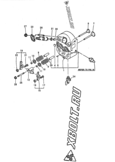  Двигатель Yanmar NFAD8-EKMK, узел -  Головка блока цилиндров (ГБЦ) 