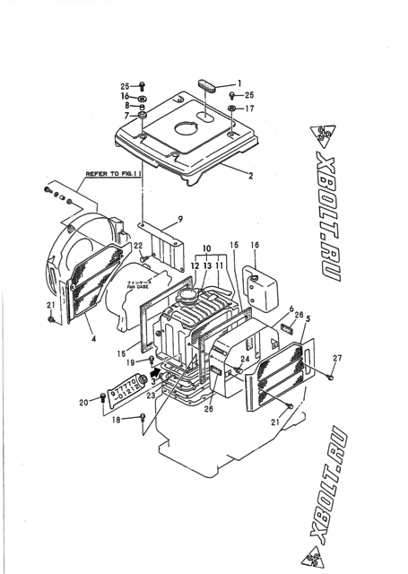  Радиатор двигателя Yanmar NFAD8-EKMK