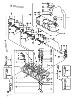  Двигатель Yanmar 3TNE78A-GHN, узел -  Головка блока цилиндров (ГБЦ) 