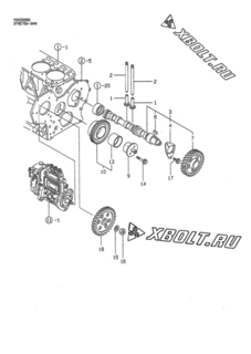  Двигатель Yanmar 3TNE78A-GHN, узел -  Распредвал и приводная шестерня 
