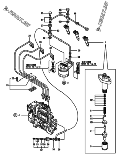  Двигатель Yanmar 3TNE78A-GHN, узел -  Форсунка 