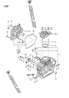  Двигатель Yanmar L40ADRM, узел -  Блок цилиндров 