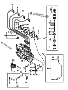  Двигатель Yanmar 4TNE88-IKA, узел -  Форсунка 