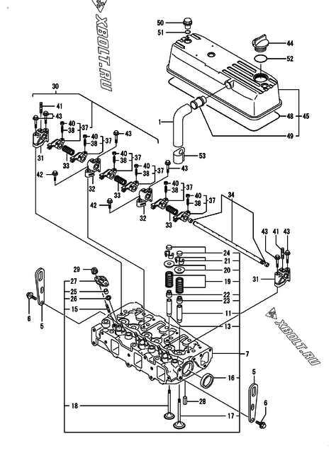  Головка блока цилиндров (ГБЦ) двигателя Yanmar 3TNE84-IKA