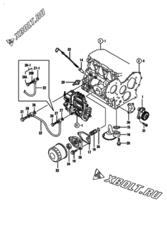  Двигатель Yanmar 3TNE84-IKA, узел -  Система смазки 