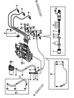  Двигатель Yanmar 3TNE84-IKA, узел -  Форсунка 