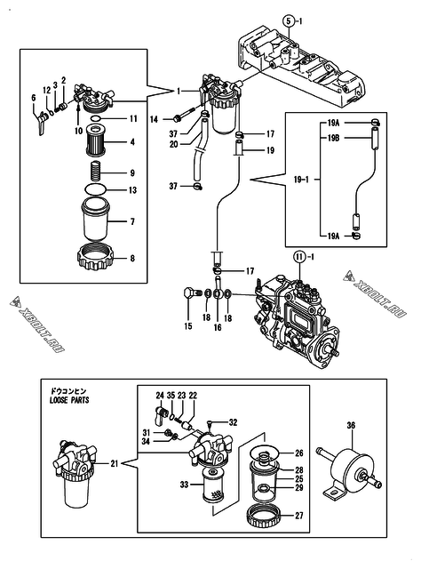  Топливопровод двигателя Yanmar 3TNE84-IKA
