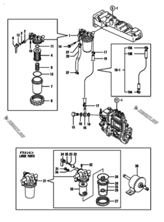  Двигатель Yanmar 3TNE84-IKA, узел -  Топливопровод 