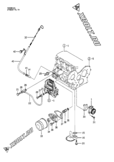  Двигатель Yanmar 3TNE84-TS, узел -  Система смазки 