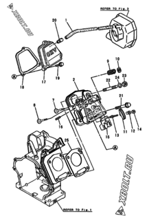  Двигатель Yanmar TA-880ESY, узел -  Головка блока цилиндров (ГБЦ) 