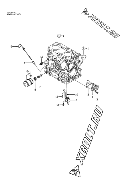  Система смазки двигателя Yanmar 3TN66L-UT1