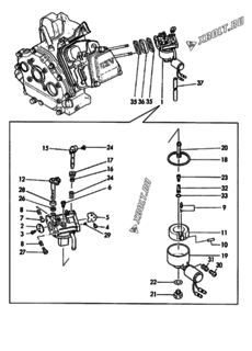  Двигатель Yanmar AJ-200ESY, узел -  Карбюратор 
