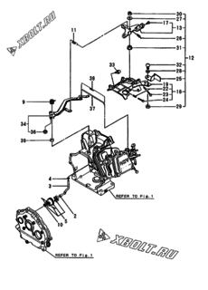  Двигатель Yanmar AJ-200ESY, узел -  Регулятор оборотов и прибор управления 