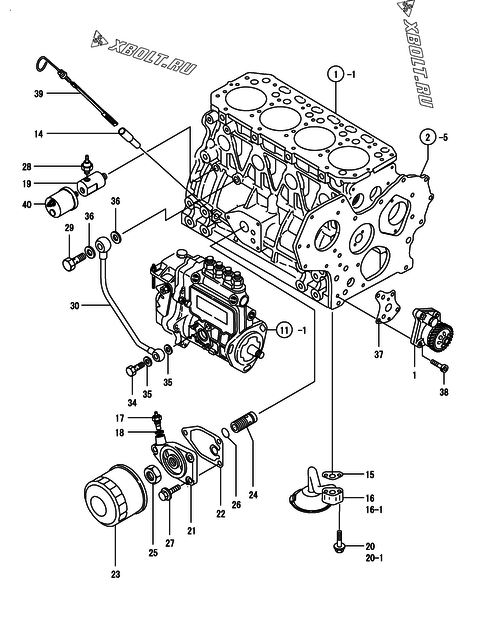  Система смазки двигателя Yanmar 4TNE84-P
