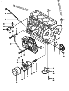  Двигатель Yanmar 4TNE84-P, узел -  Система смазки 