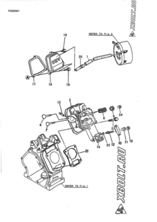  Двигатель Yanmar YSP1315SSEIW, узел -  Головка блока цилиндров (ГБЦ) 