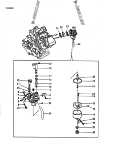  Двигатель Yanmar YSP1315SSEIW, узел -  Карбюратор 
