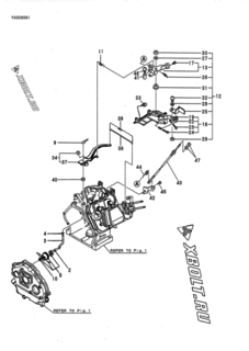  Двигатель Yanmar YSP1315SSEIW, узел -  Регулятор оборотов и прибор управления 