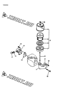  Двигатель Yanmar NFD10-MEAS, узел -  Воздушный фильтр и глушитель 