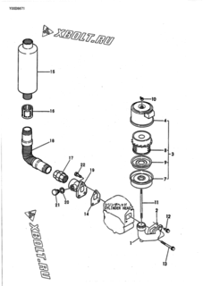  Двигатель Yanmar NFD10-MEPA, узел -  Воздушный фильтр и глушитель 