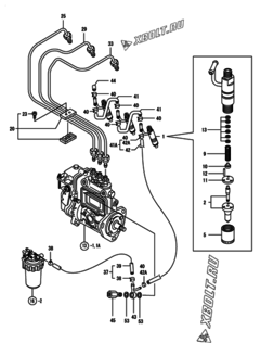  Двигатель Yanmar 3TNE84T-FT2, узел -  Форсунка 
