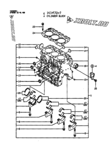  Двигатель Yanmar 3TNE68-EYB, узел -  Блок цилиндров 