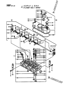  Двигатель Yanmar 3TNE84T-FL2, узел -  Головка блока цилиндров (ГБЦ) 