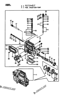  Двигатель Yanmar 4TNE88-EFL, узел -  Топливный насос высокого давления (ТНВД) 