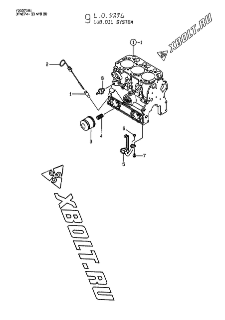  Система смазки двигателя Yanmar 3TNE74-NYBB