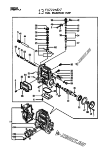  Двигатель Yanmar 3TNE84T-FL3, узел -  Топливный насос высокого давления (ТНВД) 