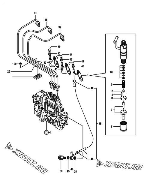  Форсунка двигателя Yanmar 3TNE84T-FL3
