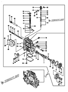  Двигатель Yanmar 3TNE84-EIK, узел -  Топливный насос высокого давления (ТНВД) 