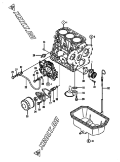 Двигатель Yanmar 3TNE84-IKS, узел -  Система смазки 