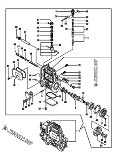  Двигатель Yanmar 3TNE84-IKS, узел -  Топливный насос высокого давления (ТНВД) 