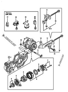  Двигатель Yanmar 4TNE94-EIK, узел -  Генератор 