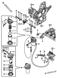  Двигатель Yanmar 3TNE74-ENYBC, узел -  Топливопровод 