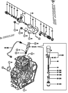  Двигатель Yanmar L48EE-DVMK, узел -  Топливный насос высокого давления (ТНВД) 