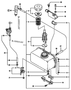  Двигатель Yanmar L48ADVMK, узел -  Топливный бак и топливопровод 