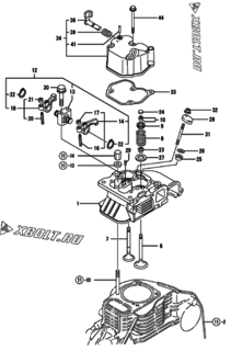  Двигатель Yanmar L70EE-DVMK, узел -  Головка блока цилиндров (ГБЦ) 