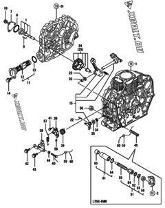  Двигатель Yanmar L70ADVMK, узел -  Масляный насос 