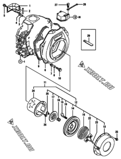  Двигатель Yanmar L70ADVMK, узел -  Пусковое устройство 