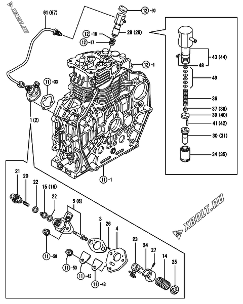  Топливный насос высокого давления (ТНВД) двигателя Yanmar L70ADVMK