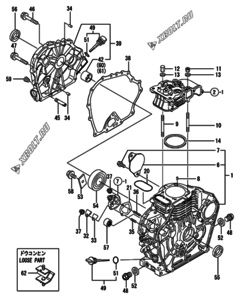  Двигатель Yanmar L48EE-DPNA, узел -  Блок цилиндров 
