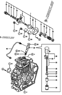 Двигатель Yanmar L48EE-DPNA, узел -  Топливный насос высокого давления (ТНВД) 