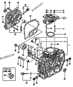  Двигатель Yanmar L70EE-DPTNA, узел -  Блок цилиндров 