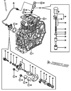  Двигатель Yanmar L70EE-DPTNA, узел -  Топливный насос высокого давления (ТНВД) 