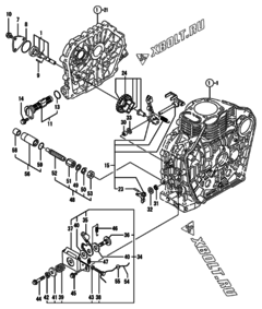  Двигатель Yanmar L100EEDEPTNA, узел -  Масляный насос 